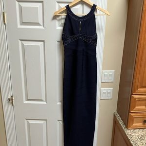 Herve Leger bandage gown navy